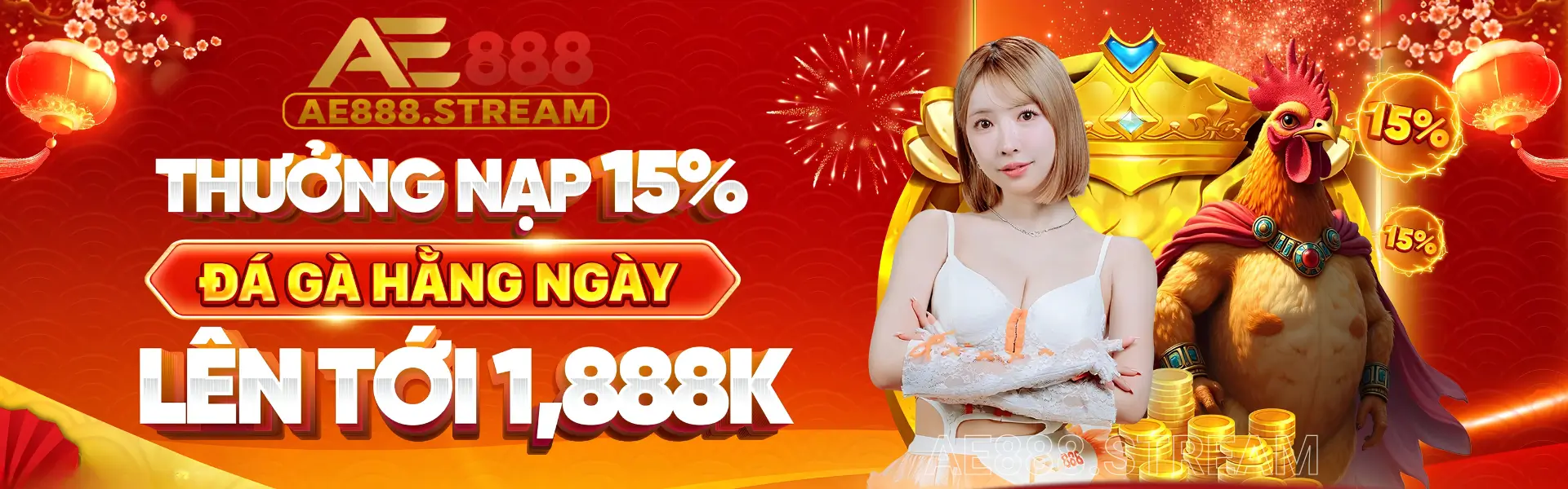 AE888 thưởng nạp đá gà 15%