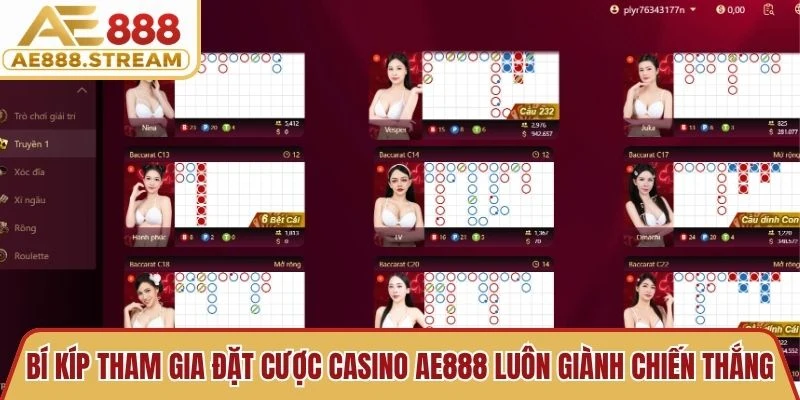 Bí kíp tham gia đặt cược casino AE888 luôn giành chiến thắng lớn