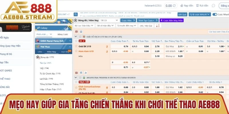 Mẹo hay giúp gia tăng chiến thắng khi chơi thể thao AE888