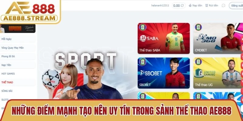 Những điểm mạnh tạo nên uy tín trong sảnh thể thao AE888