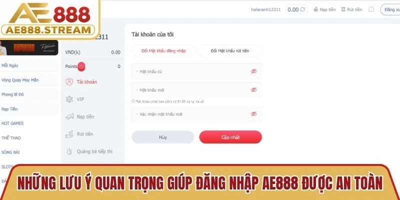 Những lưu ý quan trọng giúp đăng nhập AE888 luôn được an toàn