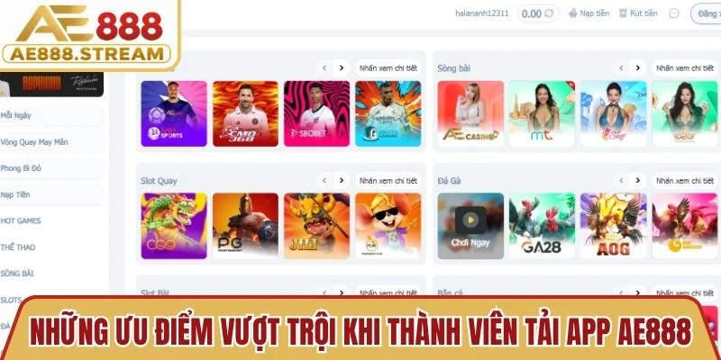 Những ưu điểm vượt trội khi thành viên tải app AE888 về điện thoại