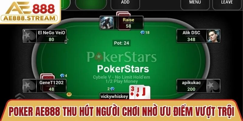 Poker AE888 thu hút người chơi nhờ những ưu điểm vượt trội 